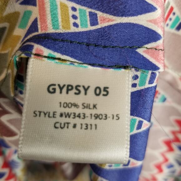 Gypsy 05 Global Village Boxy Cut Silk Blouse Size M Medium - Picture 4 of 5